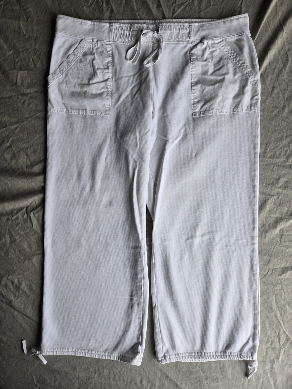 GAP White Wide-Leg Drawstring Sweat Pants